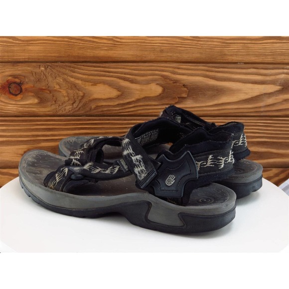 Teva Sz 10 Slip-On Sandals Black Synthetic Men Hook & Loop - Picture 8 of 10